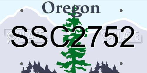 SSC2752 Oregon License Plate