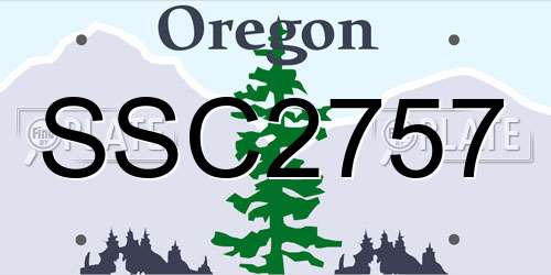 SSC2757 Oregon License Plate