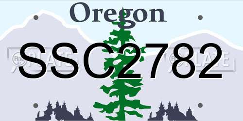 SSC2782 Oregon License Plate