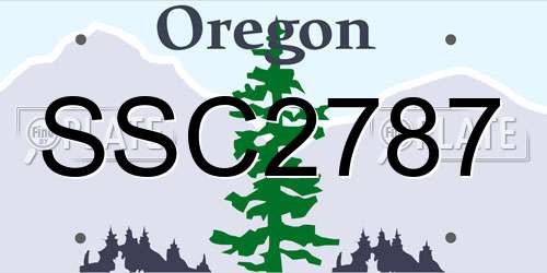 SSC2787 Oregon License Plate
