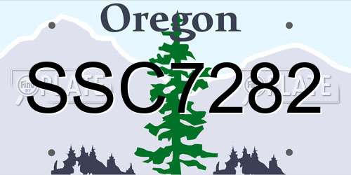 SSC7282 Oregon License Plate