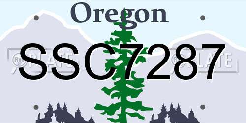 SSC7287 Oregon License Plate