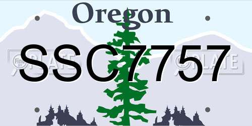 SSC7757 Oregon License Plate