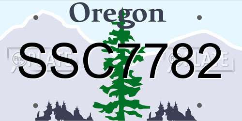 SSC7782 Oregon License Plate