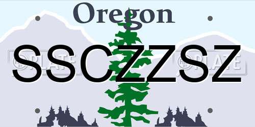 SSCZZSZ Oregon License Plate