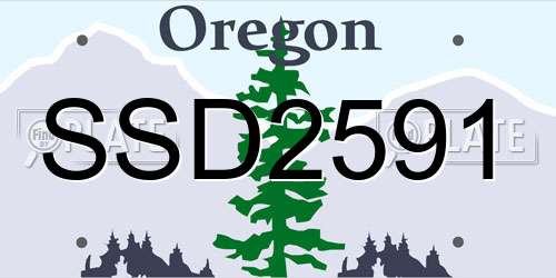 SSD2591 Oregon License Plate