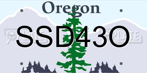 SSD43O Oregon License Plate
