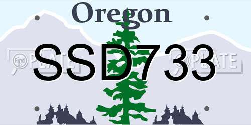 SSD733 Oregon License Plate