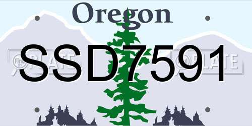 SSD7591 Oregon License Plate