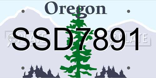 SSD7891 Oregon License Plate