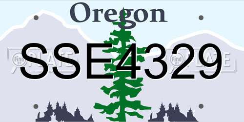 SSE4329 Oregon License Plate