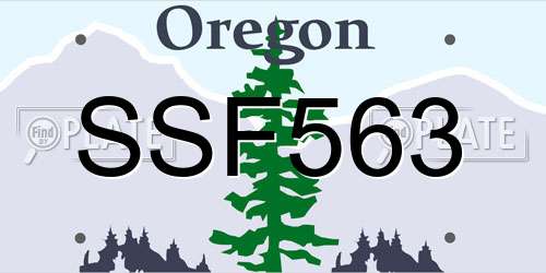 SSF563 Oregon License Plate