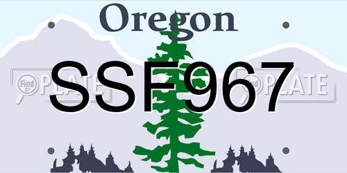 SSF967 Oregon License Plate
