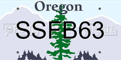SSFB63 Oregon License Plate