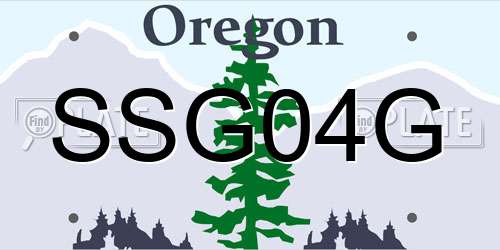 SSG04G Oregon License Plate