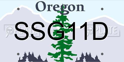 SSG11D Oregon License Plate