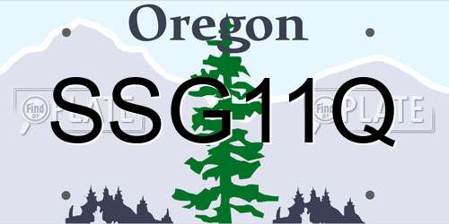 SSG11Q Oregon License Plate