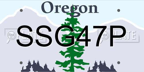SSG47P Oregon License Plate