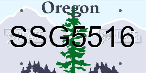 SSG5516 Oregon License Plate