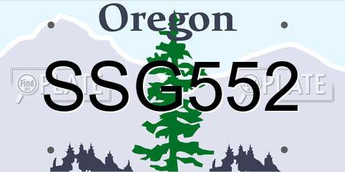 SSG552 Oregon License Plate