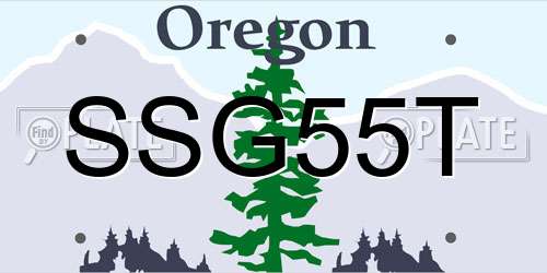 SSG55T Oregon License Plate