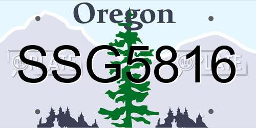 SSG5816 Oregon License Plate