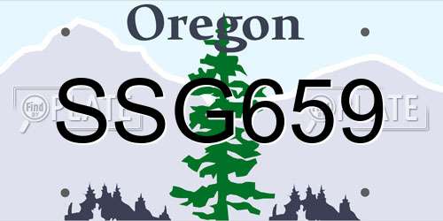 SSG659 Oregon License Plate