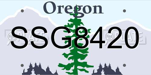 SSG8420 Oregon License Plate