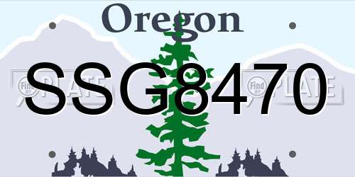 SSG8470 Oregon License Plate