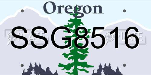 SSG8516 Oregon License Plate