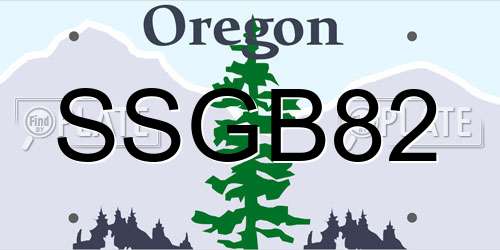 SSGB82 Oregon License Plate