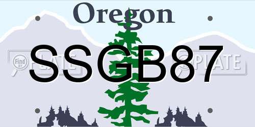 SSGB87 Oregon License Plate