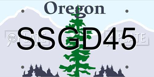 SSGD45 Oregon License Plate