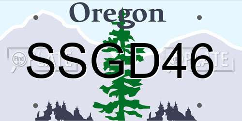 SSGD46 Oregon License Plate