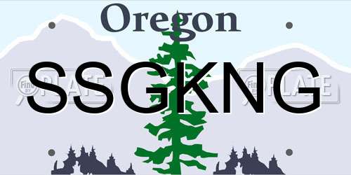 SSGKNG Oregon License Plate