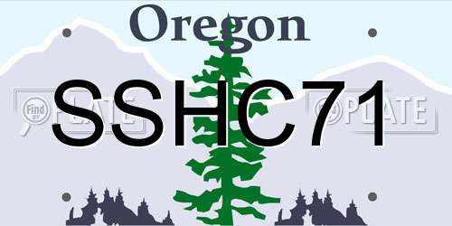 SSHC71 Oregon License Plate