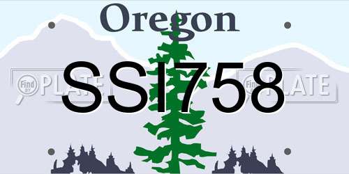 SSI758 Oregon License Plate