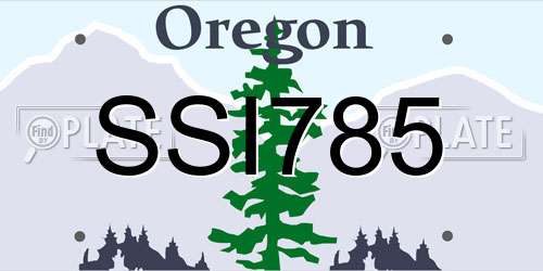 SSI785 Oregon License Plate