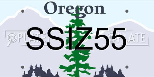 SSIZ55 Oregon License Plate
