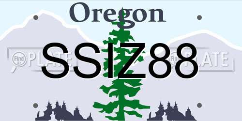 SSIZ88 Oregon License Plate