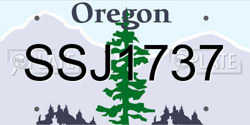 SSJ1737 Oregon License Plate