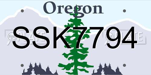 SSK7794 Oregon License Plate