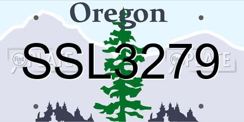 SSL3279 Oregon License Plate