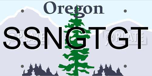 SSNGTGT Oregon License Plate