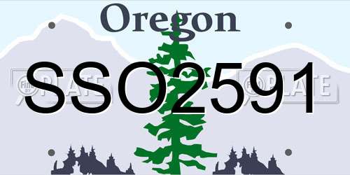SSO2591 Oregon License Plate