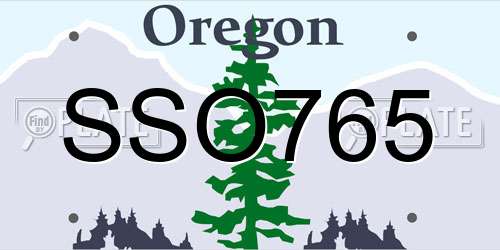 SSO765 Oregon License Plate