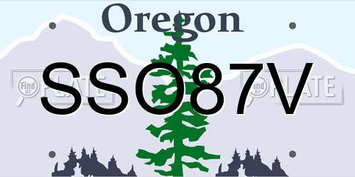 SSO87V Oregon License Plate