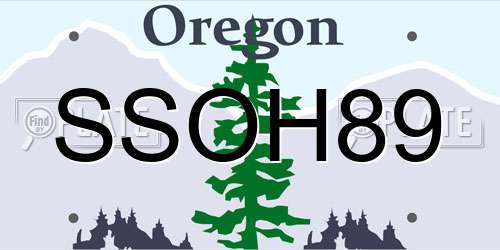 SSOH89 Oregon License Plate