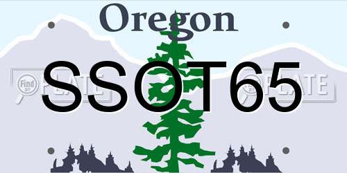 SSOT65 Oregon License Plate