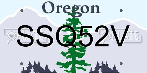SSQ52V Oregon License Plate